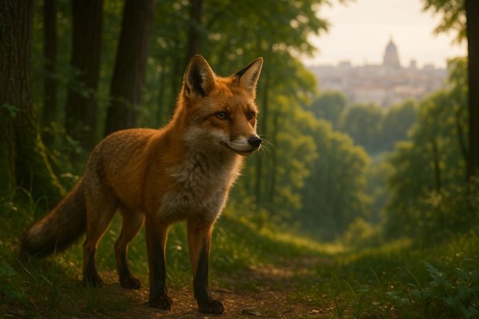 Лисица в испанских лесах и городах Лисица в испанских лесах и городах