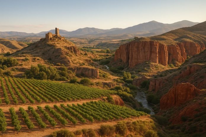Окрестности Калатаюда виноградники, скалы и древние руины Окрестности Калатаюда: виноградники, скалы и древние руины