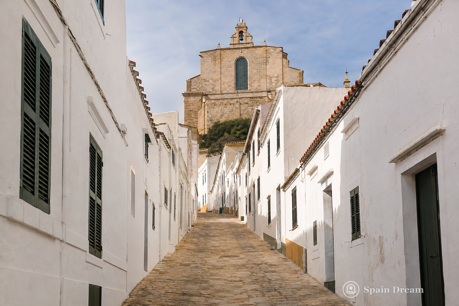 Белая улица Алайора у церкви Santa Eulàlia