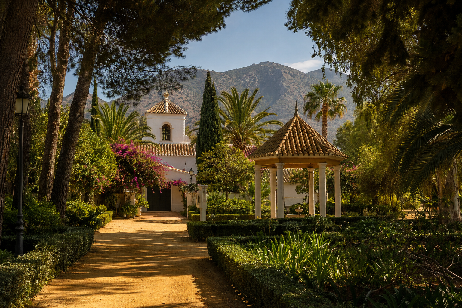 Сады Finca El Portón в Альхаурин-де-ла-Торре у подножия Сьерра-де-Михас