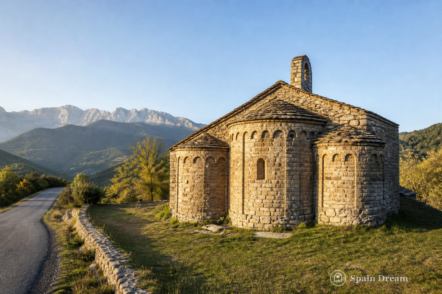 Три романские апсиды церкви Сант-Висенс в Эстамариу