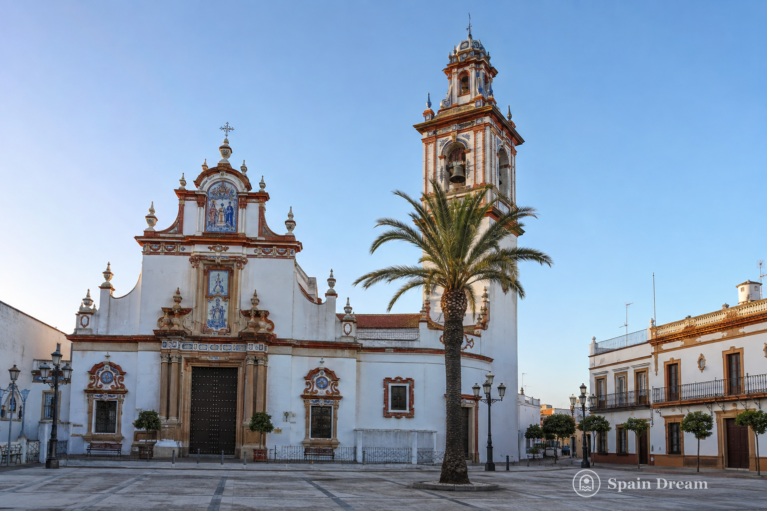 Церковь San Juan Bautista на площади Ла-Пальма-дель-Кондадо