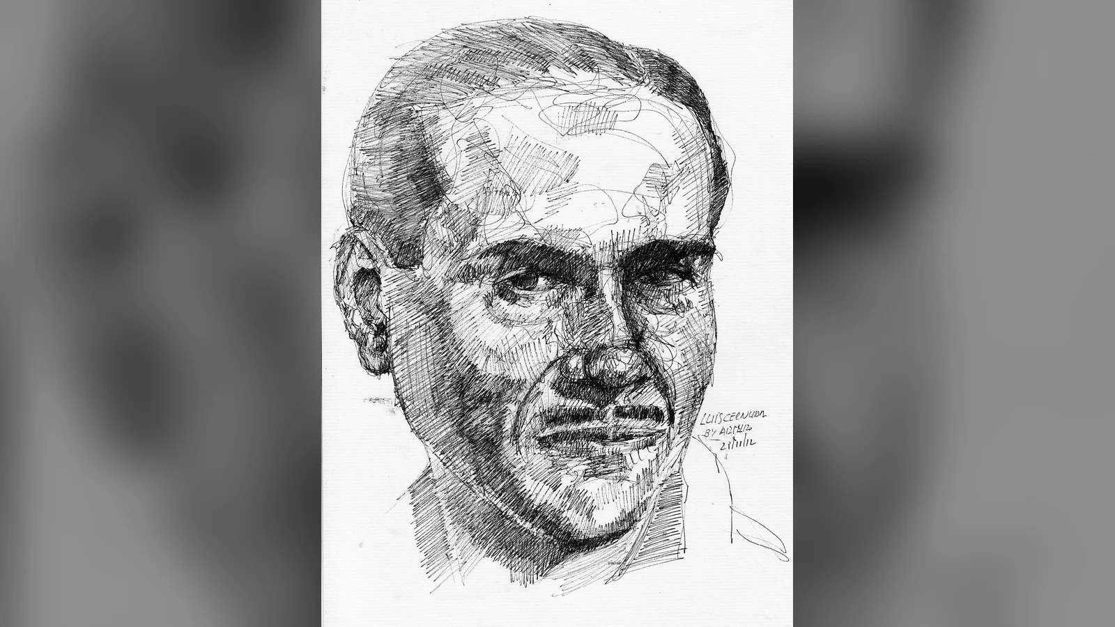 Рисованный портрет Луиса Сернуды