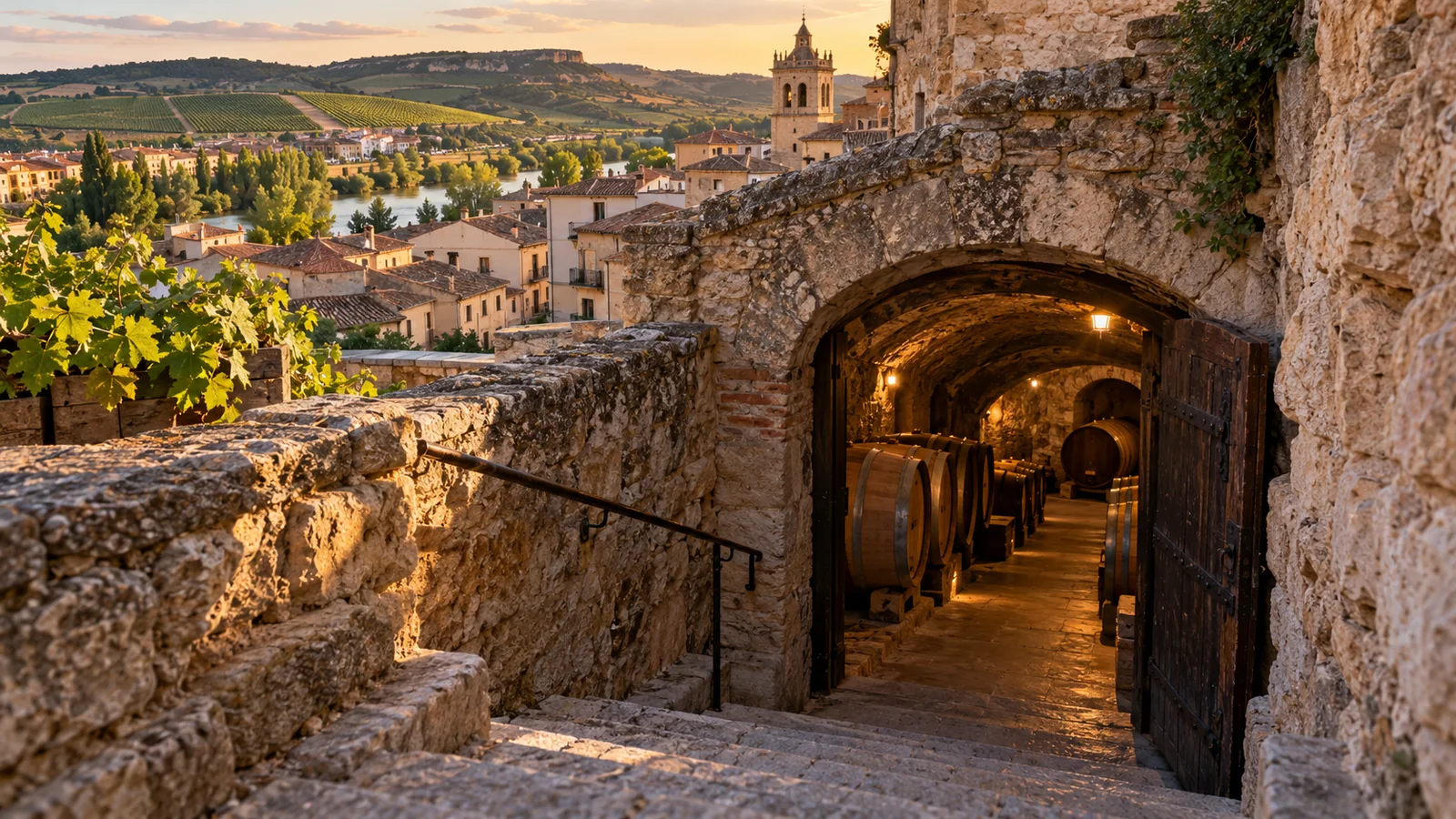 Винный погреб в Аранде и виноградные холмы Рибера-дель-Дуэро