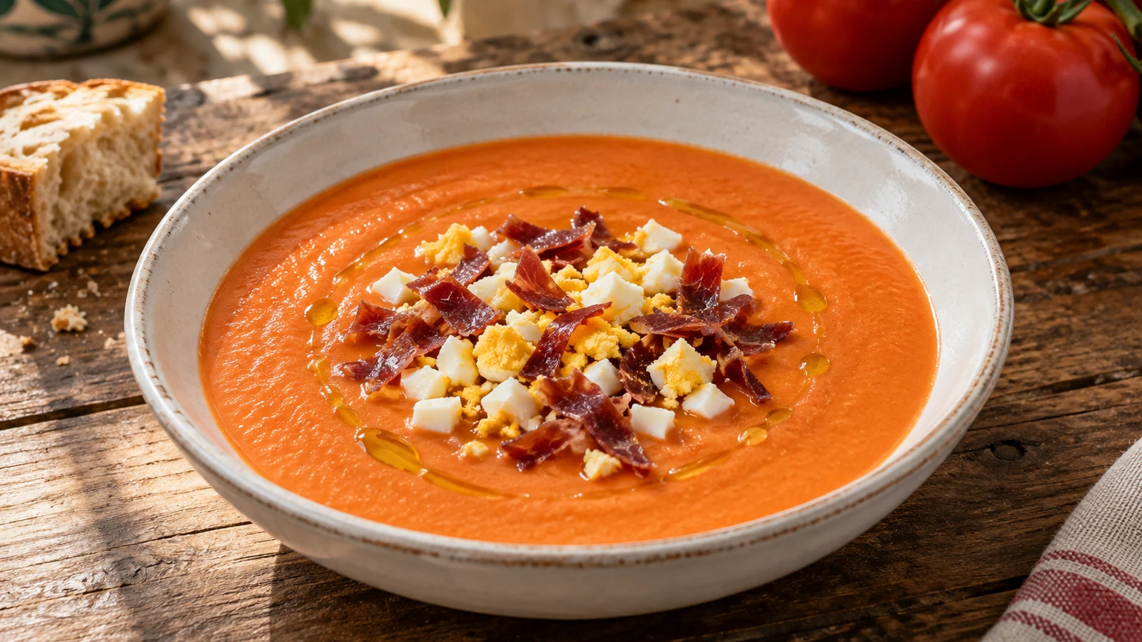 Густой кордовский сальморехо с яйцом и хамоном