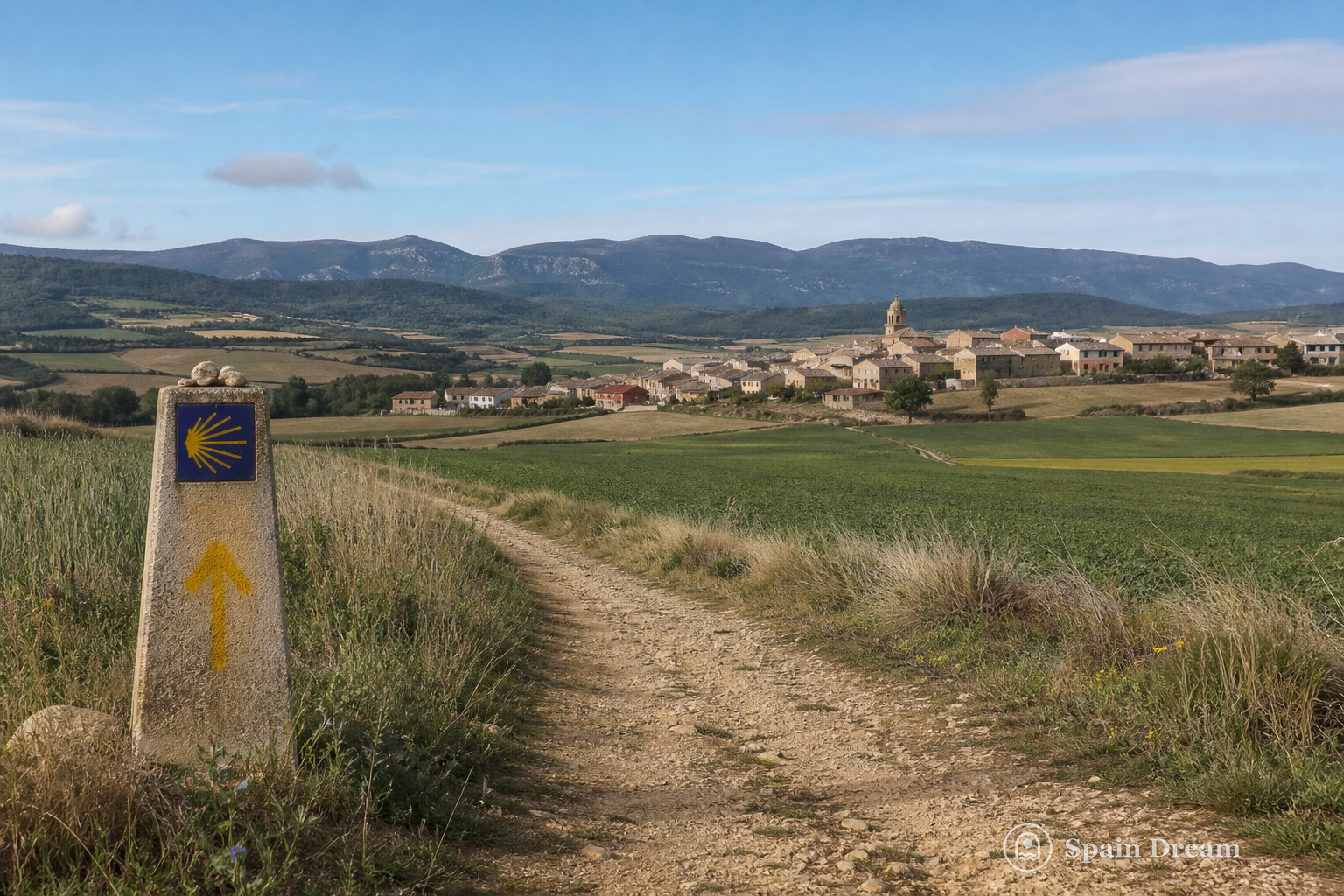 Camino Francés среди полей у Вилориа-де-Риоха