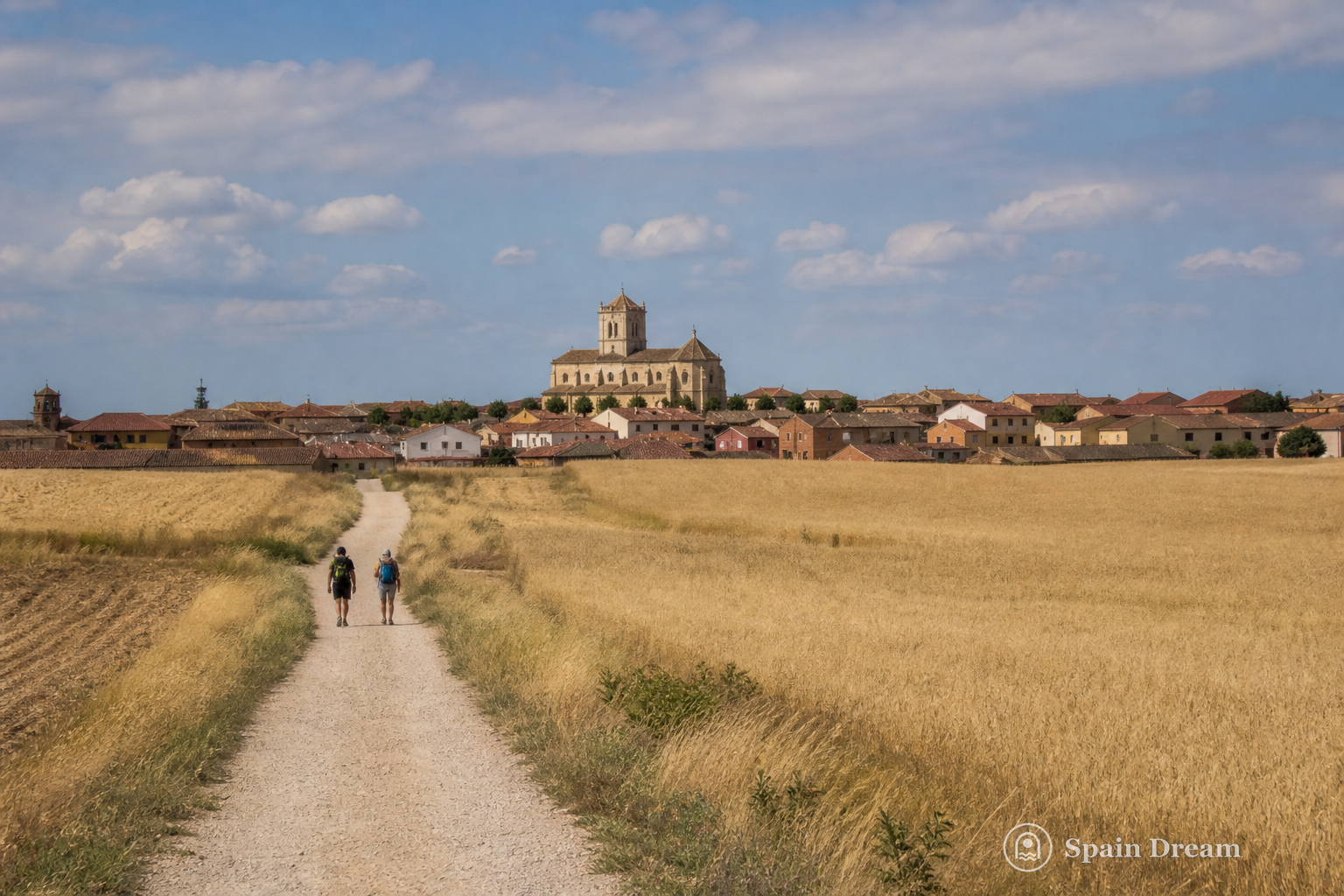 Camino Francés среди полей у Вильялькасар-де-Сирга